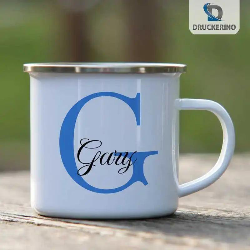 Emaille Tasse mit Namen | Motiv 3 | Gary - Druckerino