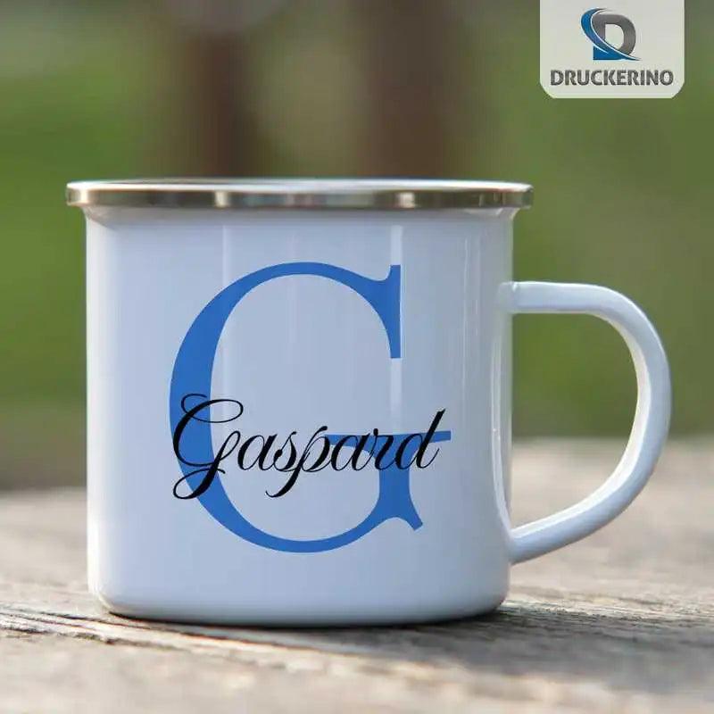 Emaille Tasse mit Namen | Motiv 3 | Gaspard - Druckerino