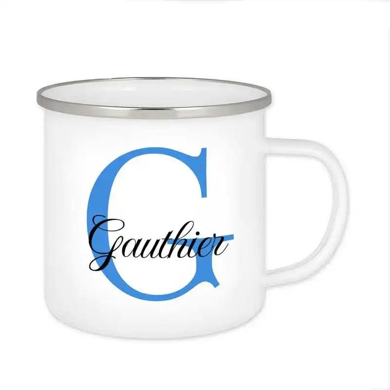 Emaille Tasse mit Namen | Motiv 3 | Gauthier - Druckerino