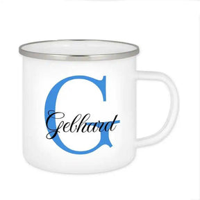Emaille Tasse mit Namen | Motiv 3 | Gebhard - Druckerino