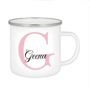 Emaille Tasse mit Namen | Motiv 3 | Geena - Druckerino