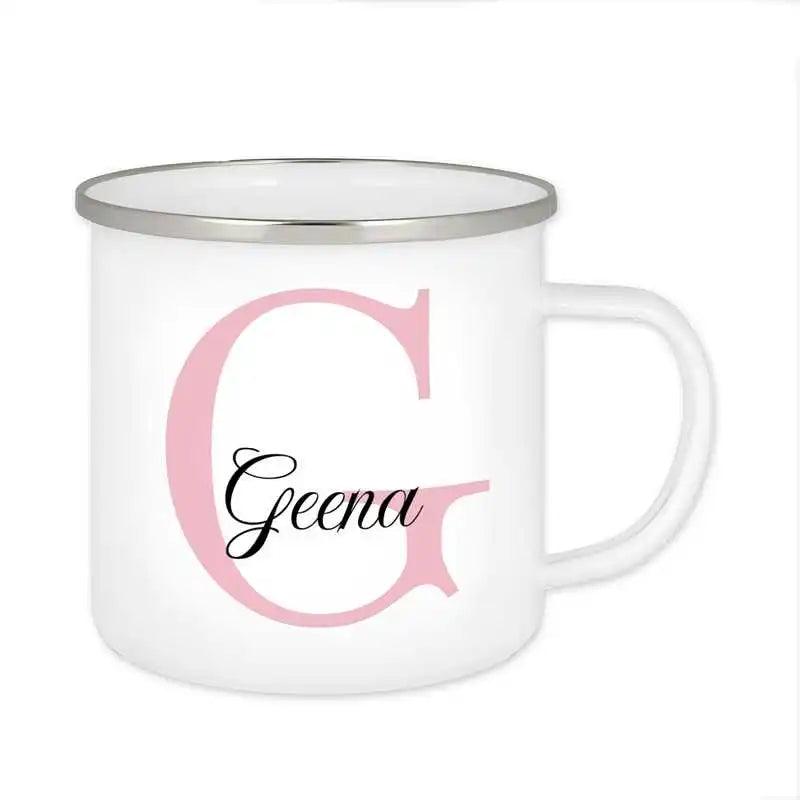 Emaille Tasse mit Namen | Motiv 3 | Geena - Druckerino