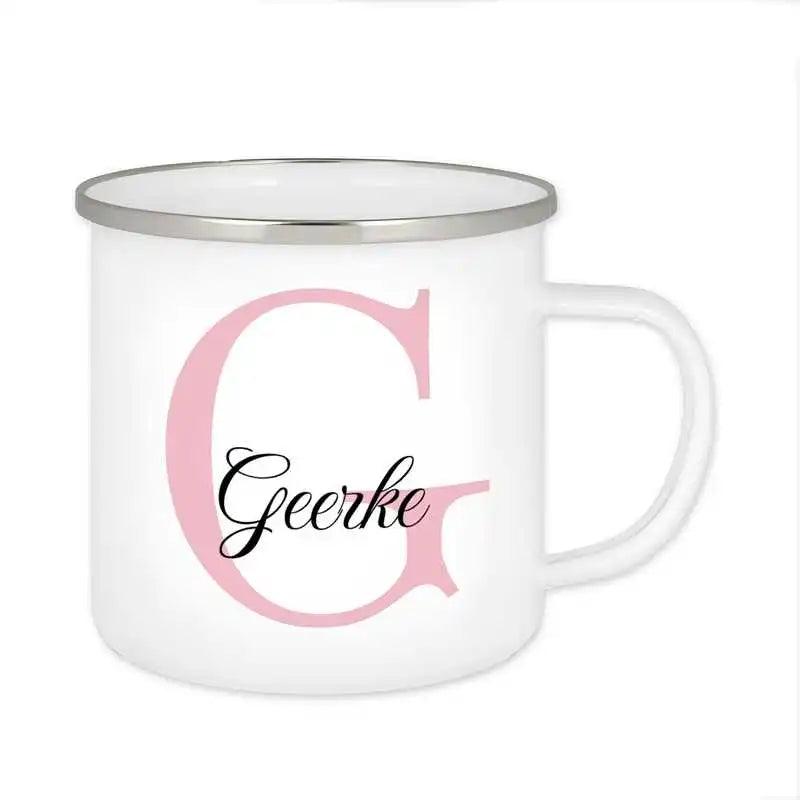 Emaille Tasse mit Namen | Motiv 3 | Geerke - Druckerino