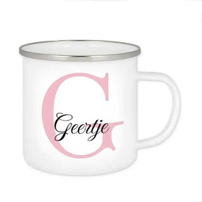 Emaille Tasse mit Namen | Motiv 3 | Geertje - Druckerino