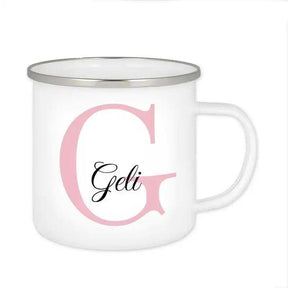 Emaille Tasse mit Namen | Motiv 3 | Geli - Druckerino
