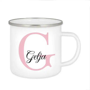 Emaille Tasse mit Namen | Motiv 3 | Gelja - Druckerino