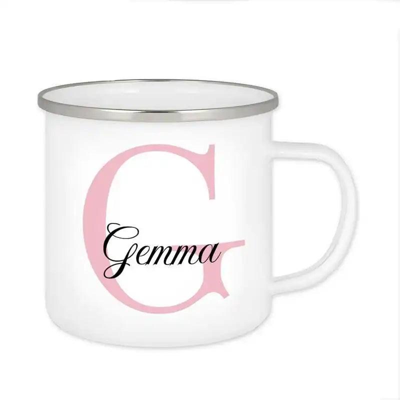 Emaille Tasse mit Namen | Motiv 3 | Gemma - Druckerino
