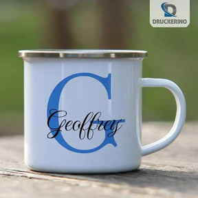 Emaille Tasse mit Namen | Motiv 3 | Geoffrey - Druckerino