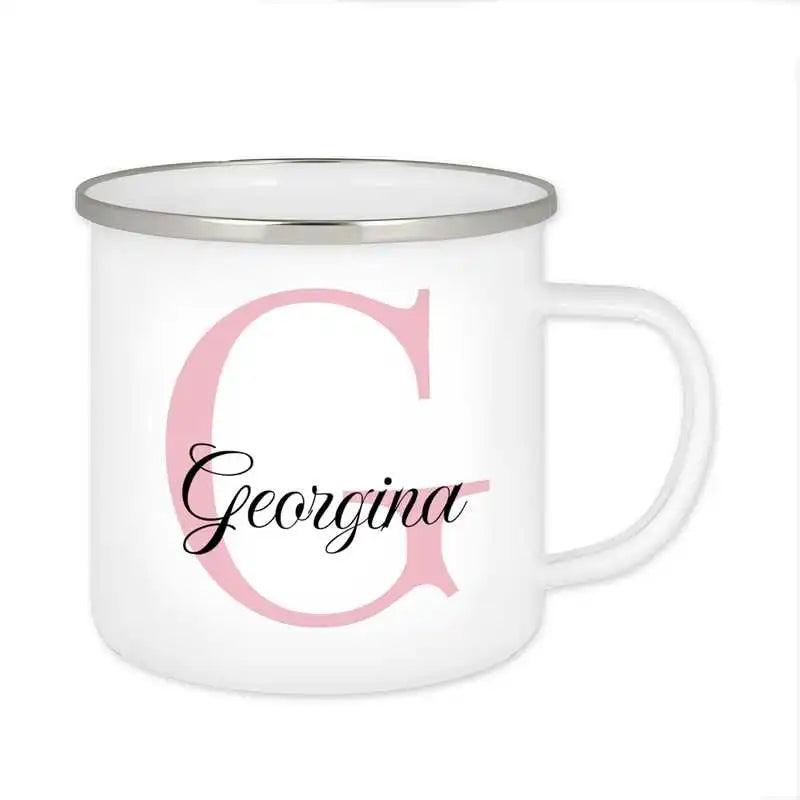 Emaille Tasse mit Namen | Motiv 3 | Georgina - Druckerino
