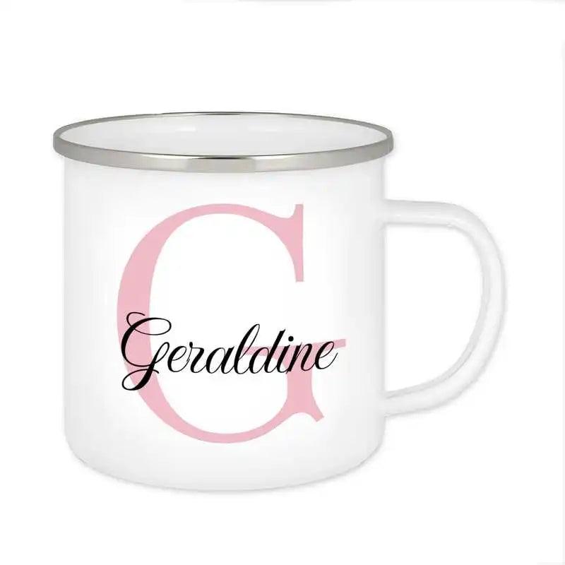 Emaille Tasse mit Namen | Motiv 3 | Geraldine - Druckerino