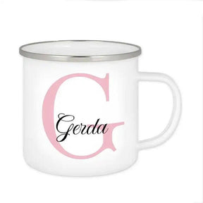 Emaille Tasse mit Namen | Motiv 3 | Gerda - Druckerino