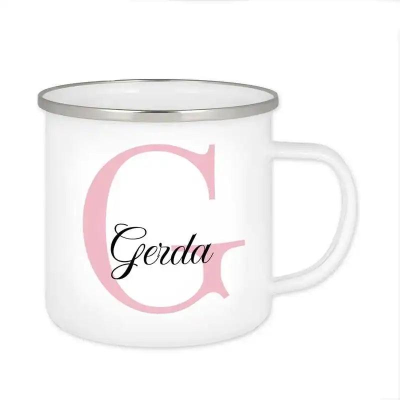 Emaille Tasse mit Namen | Motiv 3 | Gerda - Druckerino