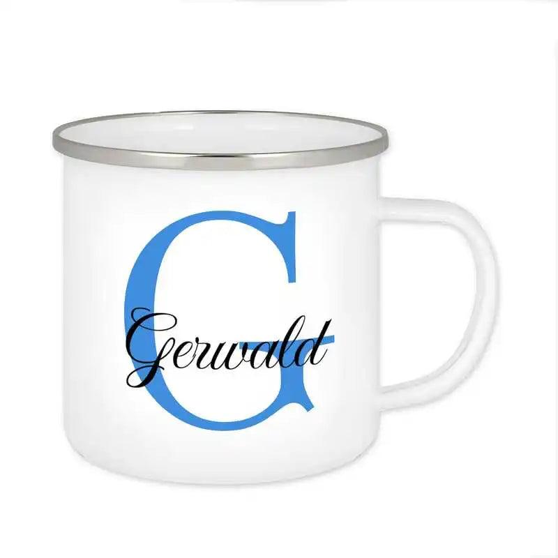 Emaille Tasse mit Namen | Motiv 3 | Gerwald - Druckerino