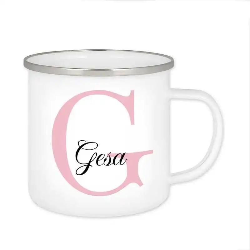 Emaille Tasse mit Namen | Motiv 3 | Gesa - Druckerino
