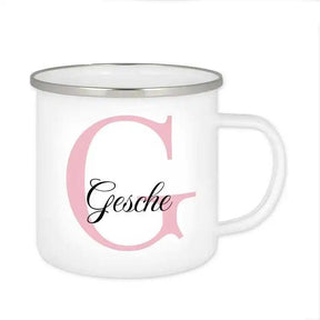 Emaille Tasse mit Namen | Motiv 3 | Gesche - Druckerino