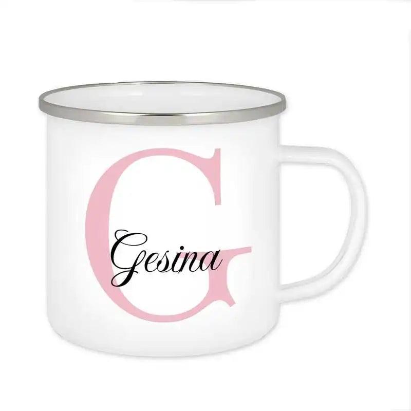 Emaille Tasse mit Namen | Motiv 3 | Gesina - Druckerino