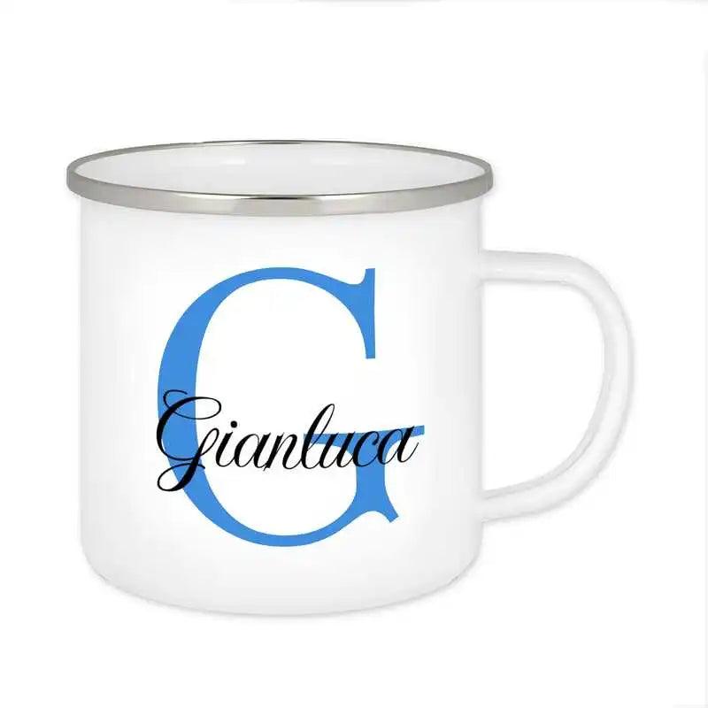 Emaille Tasse mit Namen | Motiv 3 | Gianluca - Druckerino