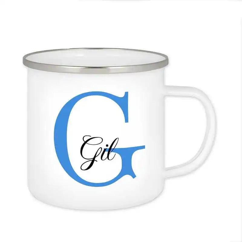 Emaille Tasse mit Namen | Motiv 3 | Gil - Druckerino