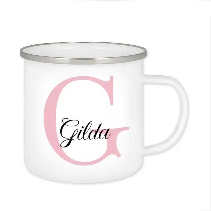 Emaille Tasse mit Namen | Motiv 3 | Gilda - Druckerino