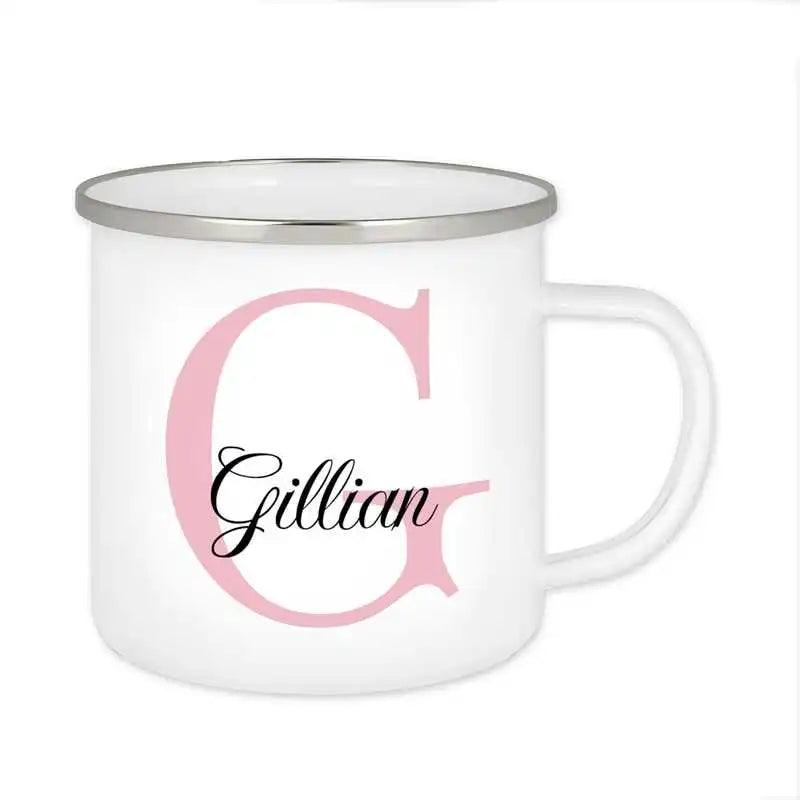 Emaille Tasse mit Namen | Motiv 3 | Gillian - Druckerino