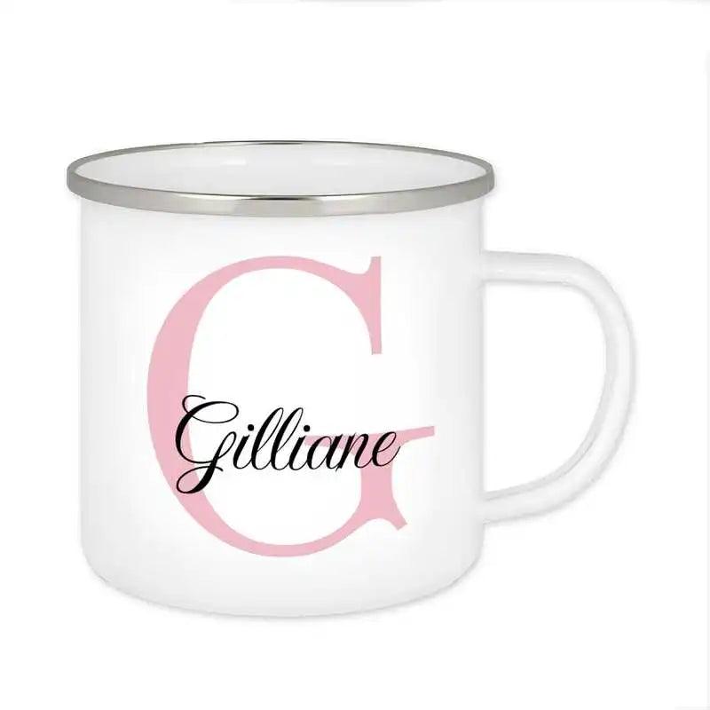 Emaille Tasse mit Namen | Motiv 3 | Gilliane - Druckerino