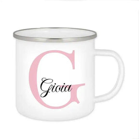 Emaille Tasse mit Namen | Motiv 3 | Gioia - Druckerino