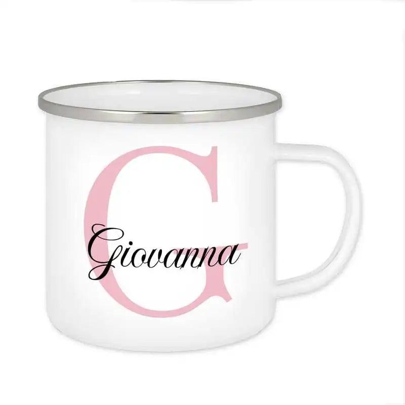 Emaille Tasse mit Namen | Motiv 3 | Giovanna - Druckerino