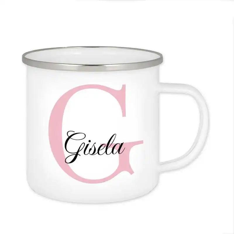 Emaille Tasse mit Namen | Motiv 3 | Gisela - Druckerino