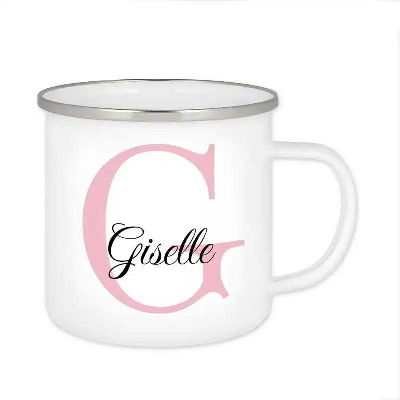 Emaille Tasse mit Namen | Motiv 3 | Giselle - Druckerino