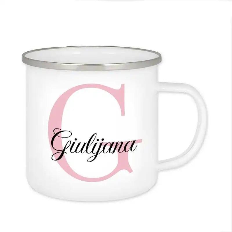 Emaille Tasse mit Namen | Motiv 3 | Giulijana - Druckerino