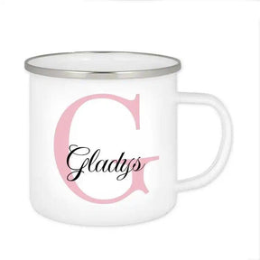 Emaille Tasse mit Namen | Motiv 3 | Gladys - Druckerino