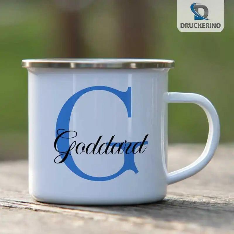 Emaille Tasse mit Namen | Motiv 3 | Goddard - Druckerino