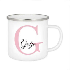 Emaille Tasse mit Namen | Motiv 3 | Gotje - Druckerino