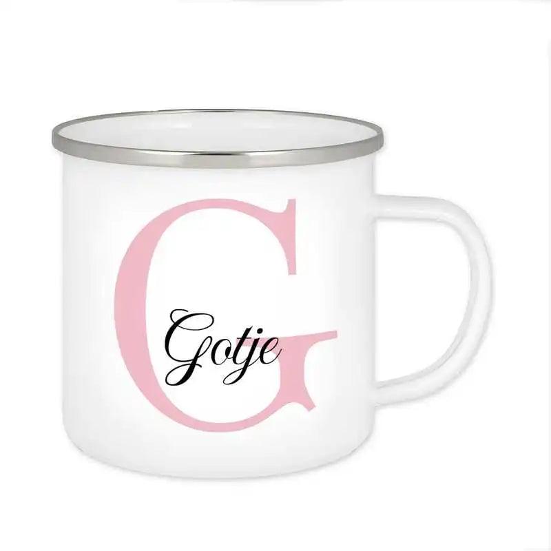 Emaille Tasse mit Namen | Motiv 3 | Gotje - Druckerino