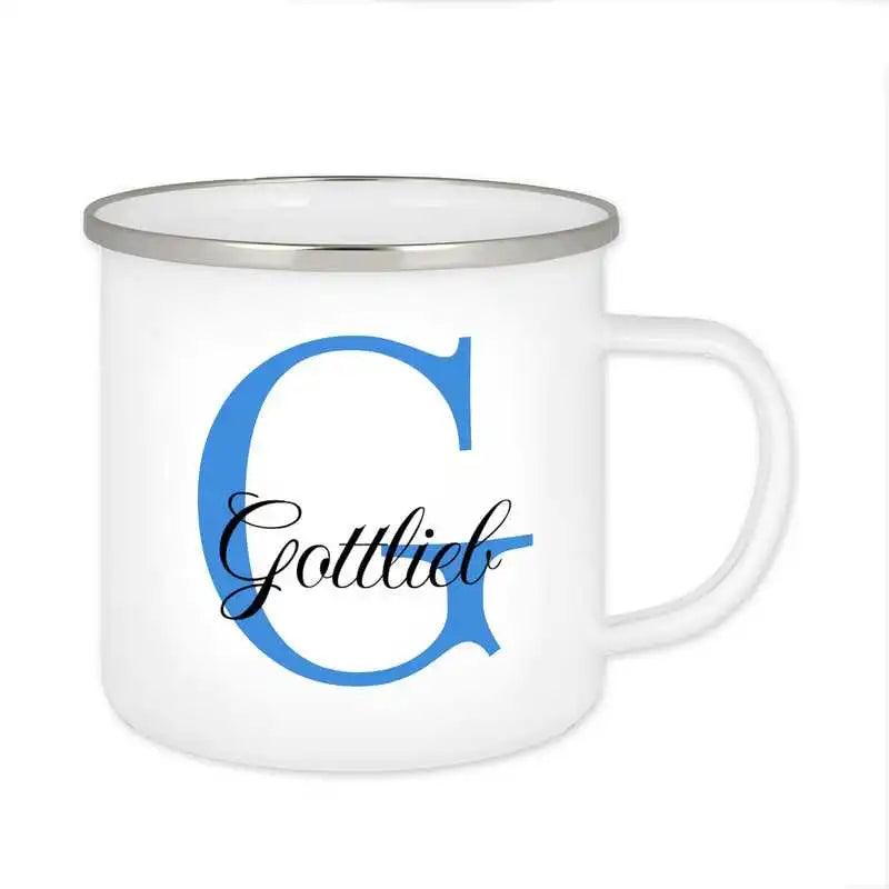 Emaille Tasse mit Namen | Motiv 3 | Gottlieb - Druckerino