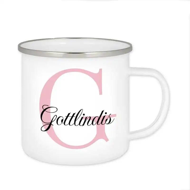Emaille Tasse mit Namen | Motiv 3 | Gottlindis - Druckerino