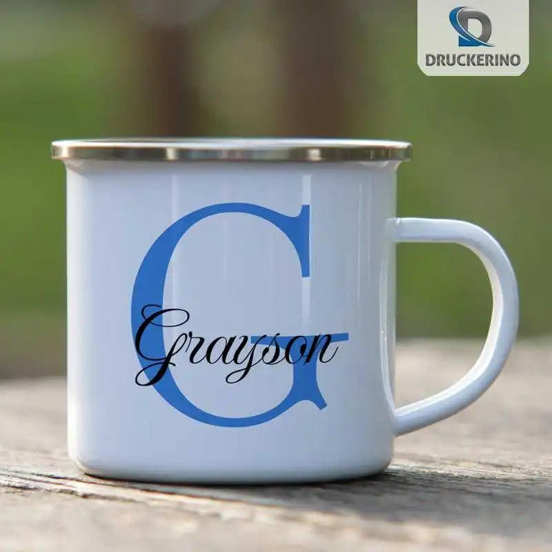 Emaille Tasse mit Namen | Motiv 3 | Grayson - Druckerino