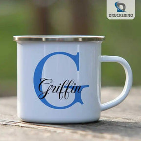 Emaille Tasse mit Namen | Motiv 3 | Griffin - Druckerino