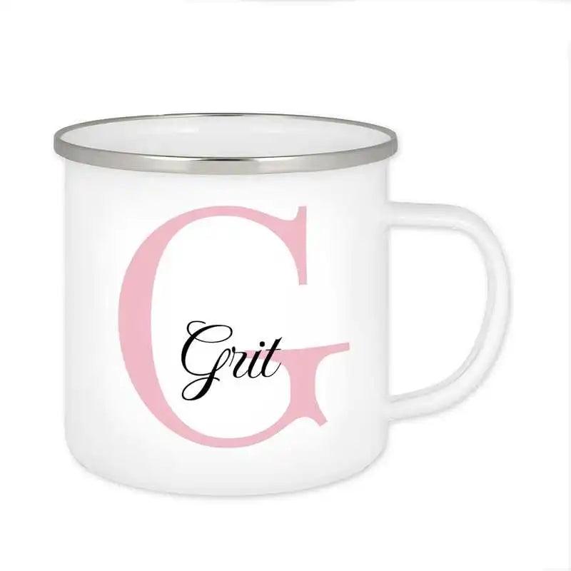 Emaille Tasse mit Namen | Motiv 3 | Grit - Druckerino