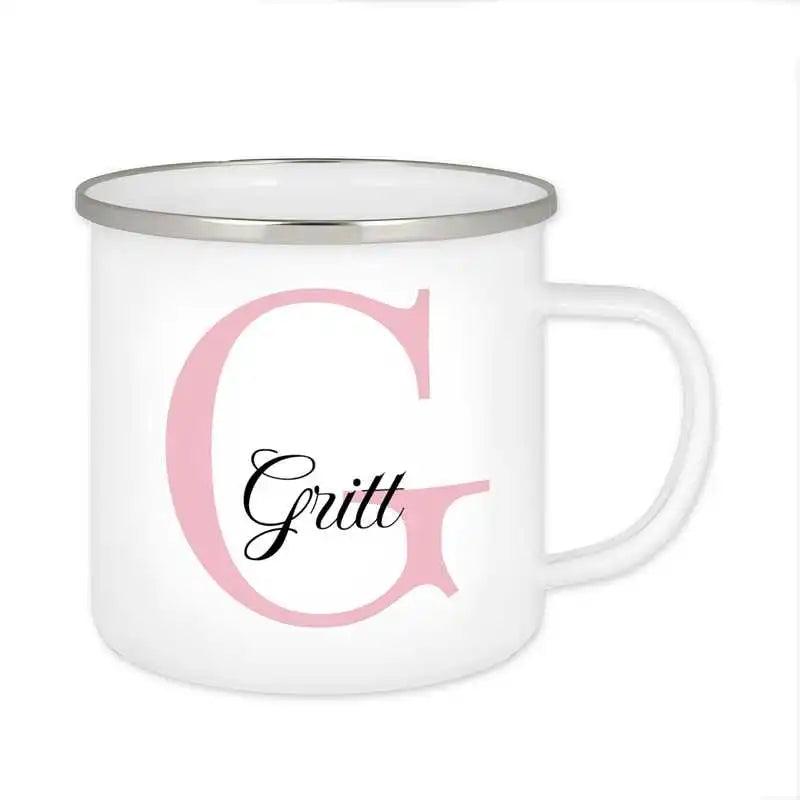 Emaille Tasse mit Namen | Motiv 3 | Gritt - Druckerino