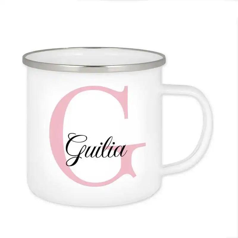 Emaille Tasse mit Namen | Motiv 3 | Guilia - Druckerino