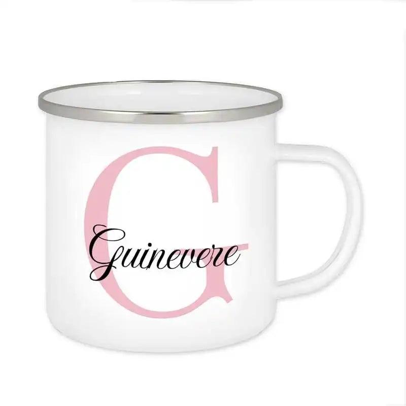 Emaille Tasse mit Namen | Motiv 3 | Guinevere - Druckerino