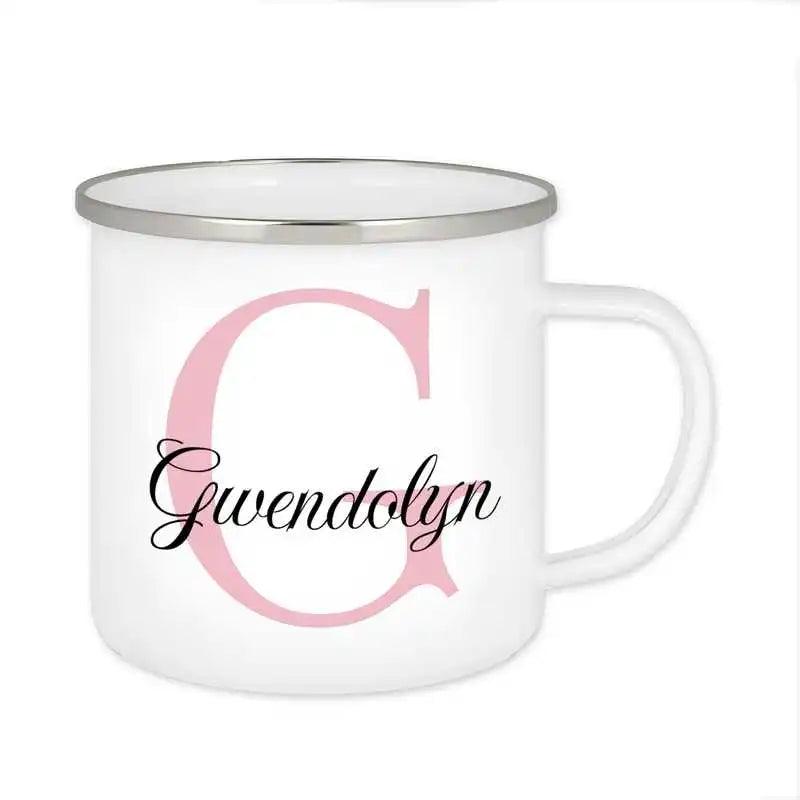 Emaille Tasse mit Namen | Motiv 3 | Gwendolyn - Druckerino