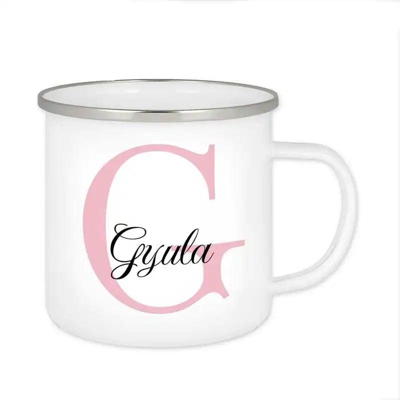 Emaille Tasse mit Namen | Motiv 3 | Gyula - Druckerino