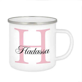 Emaille Tasse mit Namen | Motiv 3 | Hadassa - Druckerino