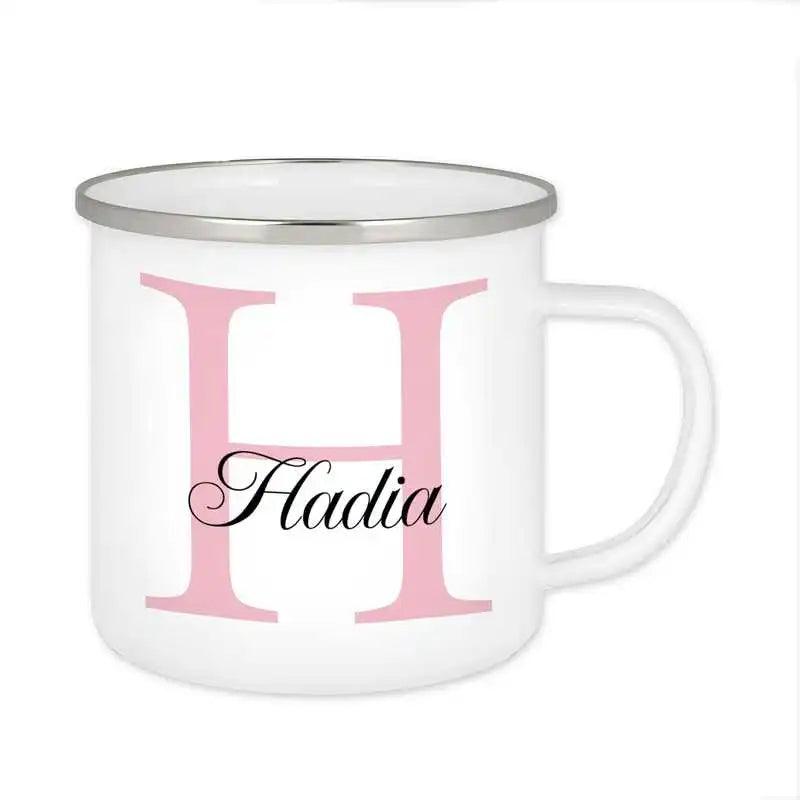 Emaille Tasse mit Namen | Motiv 3 | Hadia - Druckerino