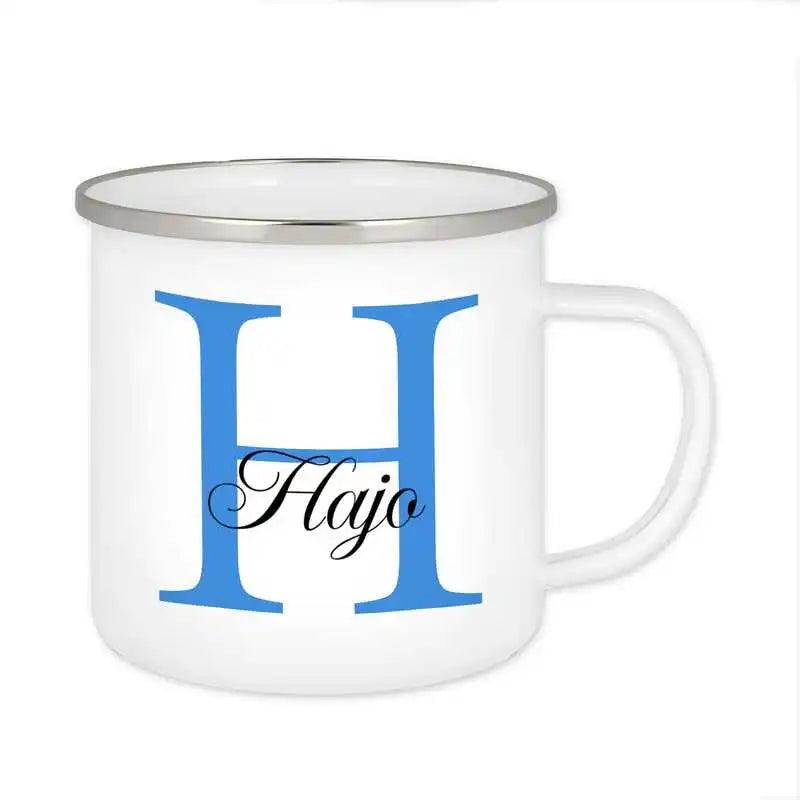 Emaille Tasse mit Namen | Motiv 3 | Hajo - Druckerino