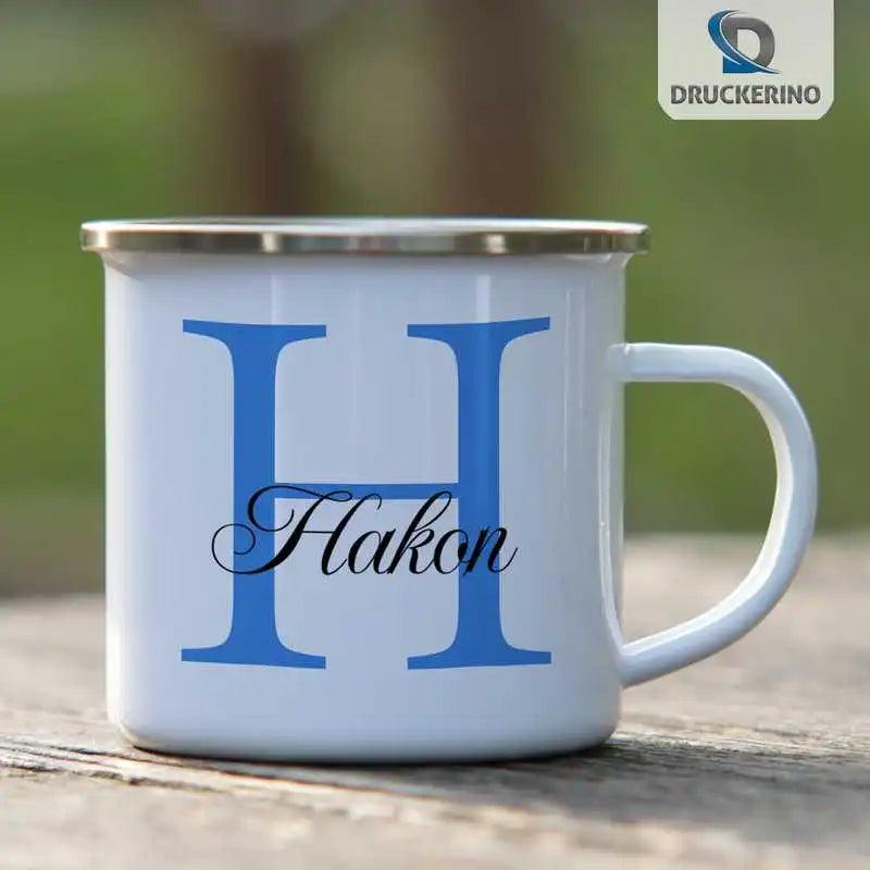 Emaille Tasse mit Namen | Motiv 3 | Hakon - Druckerino