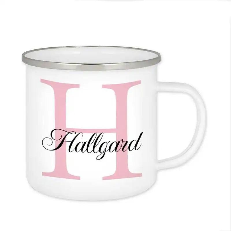 Emaille Tasse mit Namen | Motiv 3 | Hallgard - Druckerino