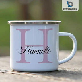 Emaille Tasse mit Namen | Motiv 3 | Hanneke - Druckerino